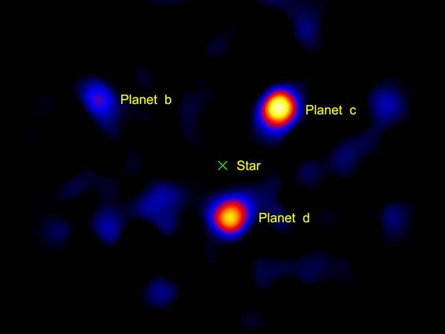 HR8799を公転する3つの太陽系外惑星