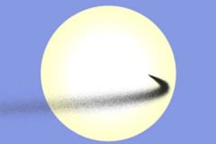 月から放出された月レゴリスが、太陽の一部を遮る