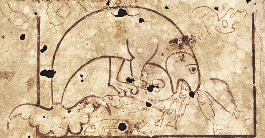『フィシオロゴス』の写本に見られるアスピドケロンの採餌