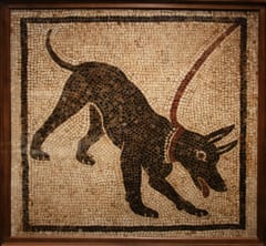 古代ローマ時代のモザイク画に描かれた番犬