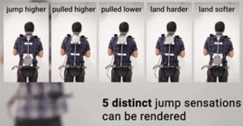 ジャンプや着地の種類に応じて、ジャンプボットの動きが変化する。