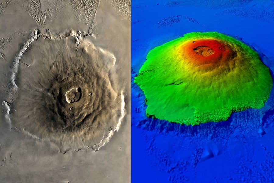 太陽系最大の火山「オリンポス山」はかつて火星の海に浮かぶ島だった！