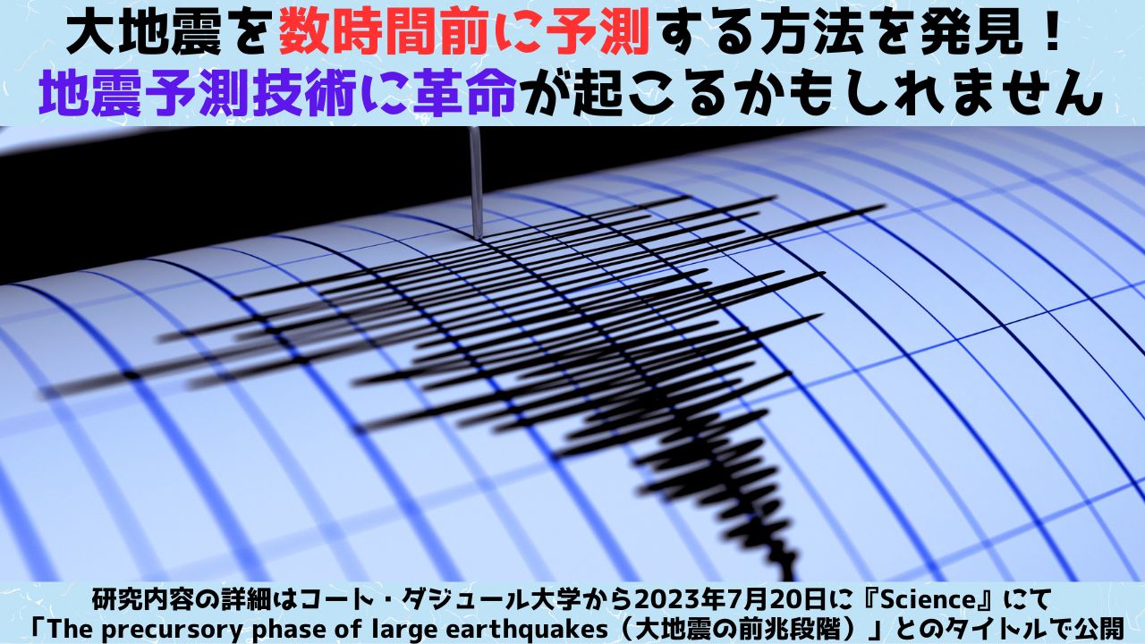 大地震の数時間前に予測する方法を発見！地震予測技術に革命