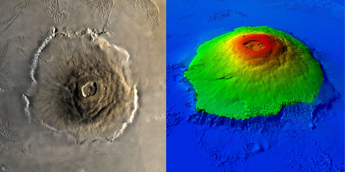 太陽系最大の火山「オリンポス山」はかつて火星の海に浮かぶ島だった！