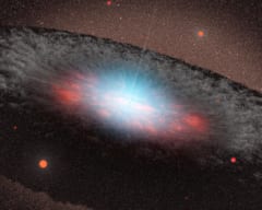 超大質量ブラックホールの周りにできた降着円盤のイメージ図