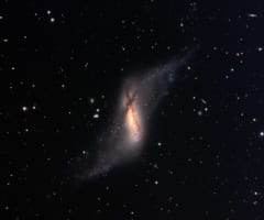 極軌道のリングをもつ「極リング銀河」。画像はNGC660