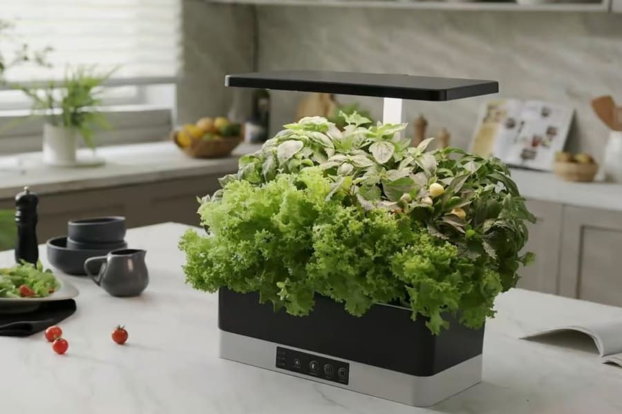 料理のちょっとした彩りに添えたい野菜を台所で自動栽培してくれるスマートプランター