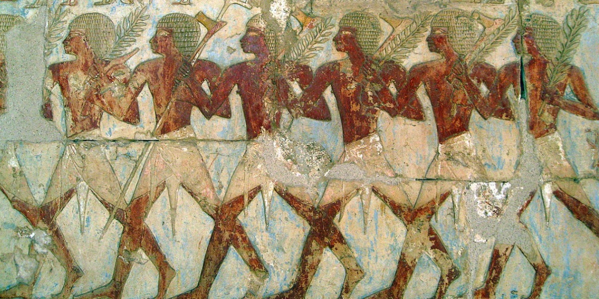 プントに遠征したときの古代エジプト兵士の絵
