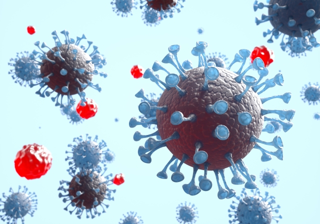ウイルスの3次元構造および動きの観察（イメージ）
