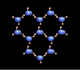 水分子が合体するときは「六角形」が基本となる