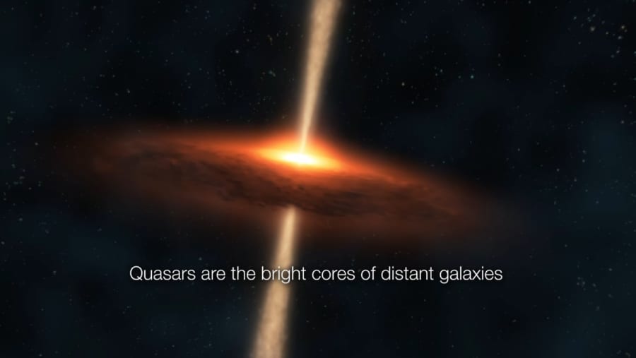 ブラックホール周囲の降着円盤によってクエーサーは光り輝く