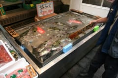 魚市場でのフグの販売、フグは日本を代表する高級食材として知られている