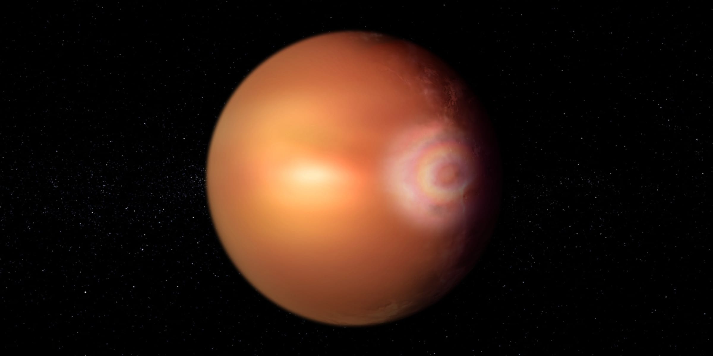 太陽系外惑星WASP-76bの「グローリーエフェクト」の想像図