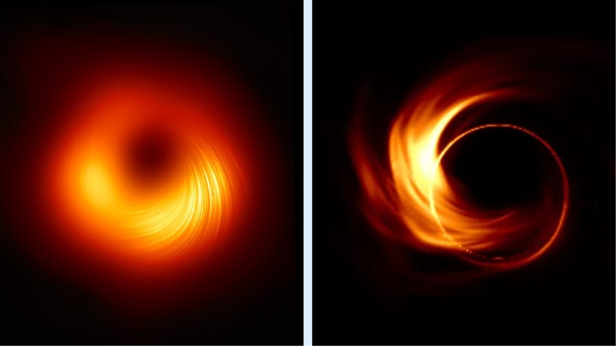 M87ブラックホールの外観を視覚化したもの