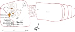 「デンドラ村の鎧」が見つかった遺跡の図解