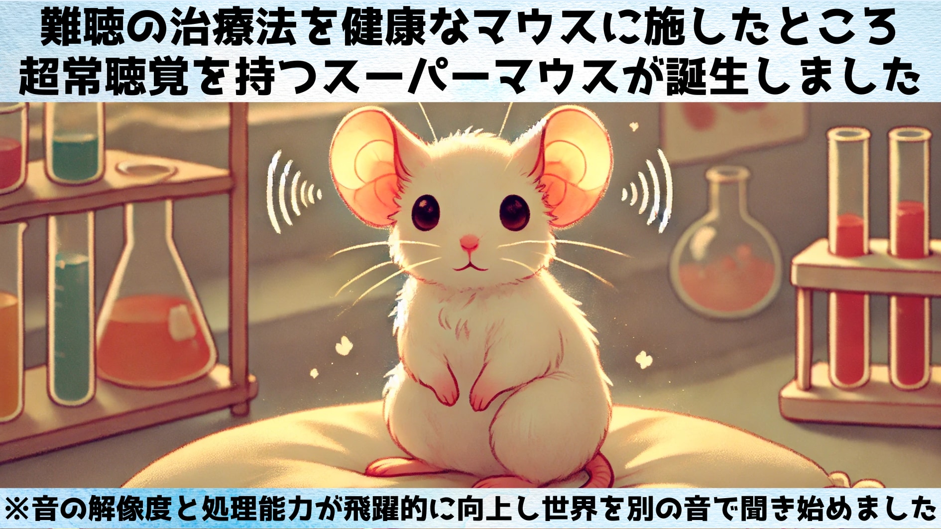 超常聴覚マウスを作り出したことで隠れ難聴理論の実証に成功！