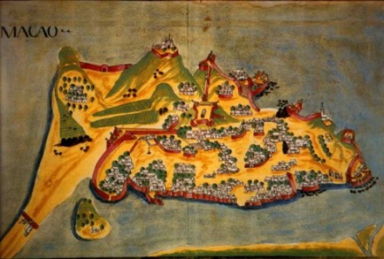 1639年のマカオの地図、ここに多くに日本人奴隷が送られてきた