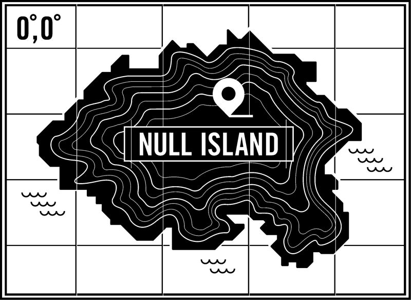 地図史上最もタグ付けされた架空の島「ヌル“Null”島」